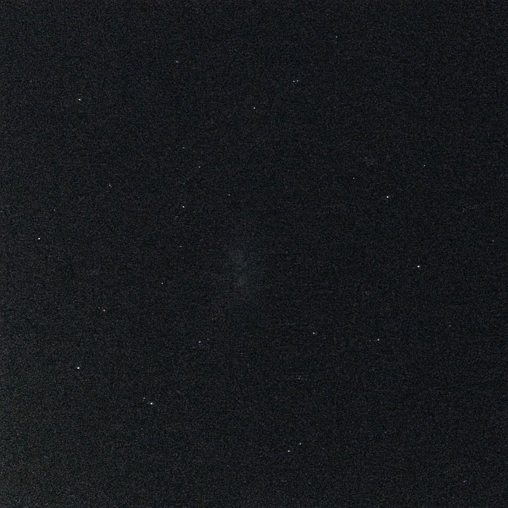 One raw two-minute sub-exposure, dark and noisy